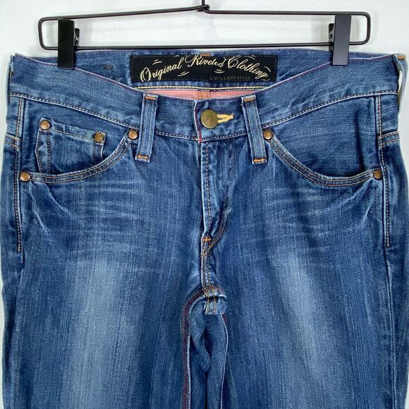 Levi's Lady Style Jeans Womens Sz 30 Wide Flare Leg Contrast Stitching Country - Picture 4 of 11